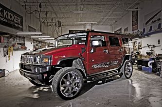 The Hummer was initially selected because it was big and powerful enough to haul the Acoustic Edge show trailer around the country to enthusiast events and high schools for presentations. Well, that and the fact that it certainly gets noticed!