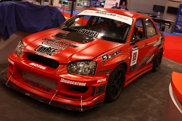 To demonstrate the new GTX series turbo, Garrett brought out this Time Attack STi