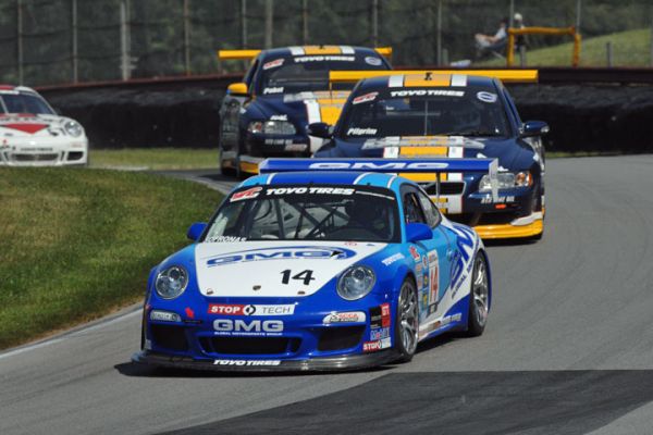 James Sofronas, of Newport Beach, Calif., led every lap to win the Optima Batteries Mid-Ohio Grand Prix Presented by GameStreamer Sunday, holding off Andy Pilgrim at the finish of the World Challenge Championship Round Nine race.