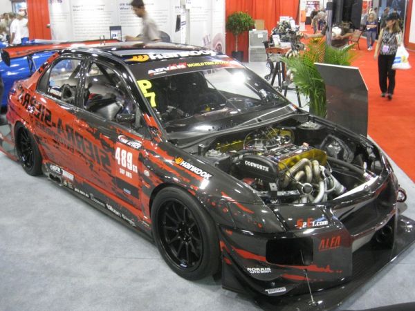 The Time Attacker that just reset the track record at Buttonwillow! Sierra Sierra Evo in the Borg Warner booth