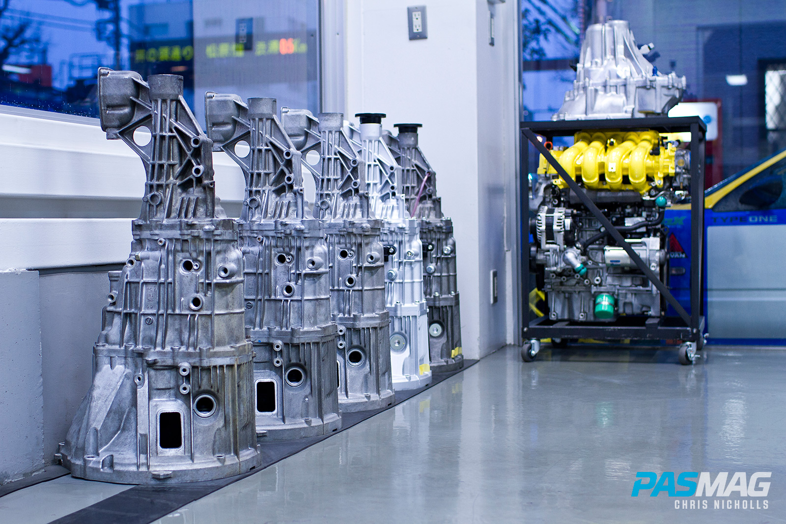 Spoon Sports Type One Garage Shop Tour PASMAG Transmission building room