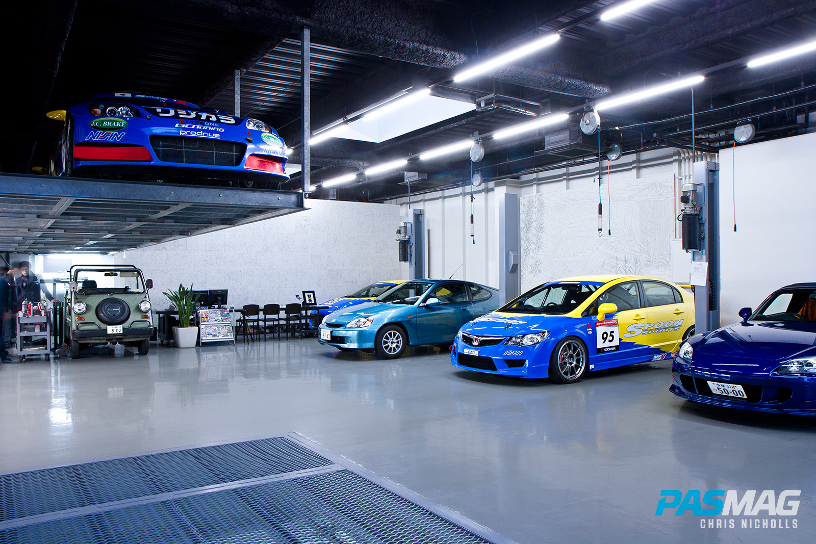 Spoon Sports Type One Garage Shop Tour PASMAG Interior lift shot
