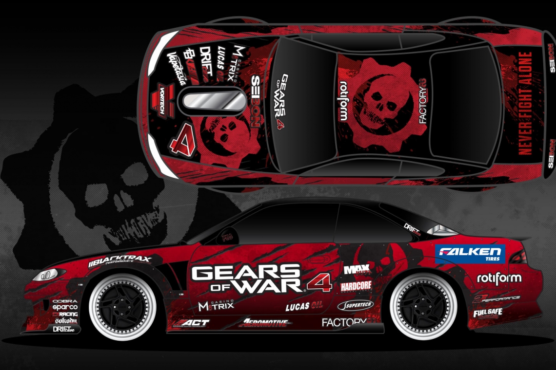 Formula DRIFT Pro Driver Matt Field To Unveil New Gears Of War 4 Livery at Round 8: Title Fight This Weekend