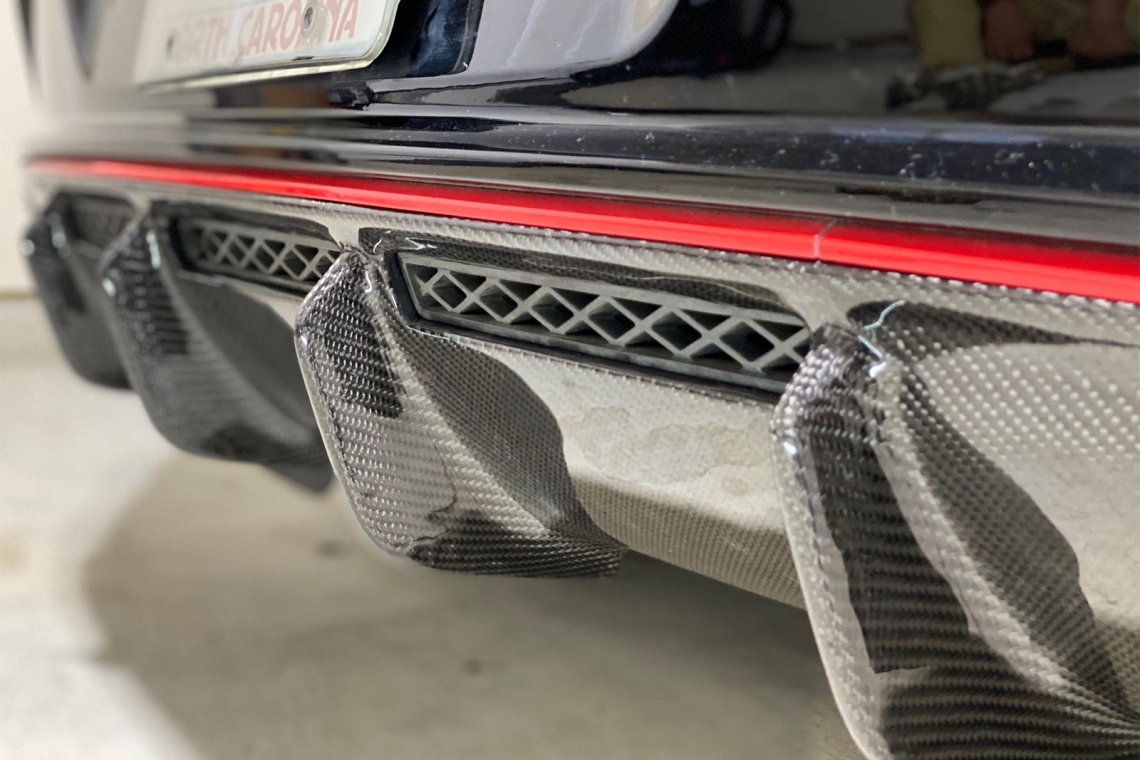 Socal Garage Works Carbon Fiber Oem Replacement Diffuser For 2019 Hyundai Veloster N Pasmag Is The Tuner S Source For Modified Car Culture Since 1999