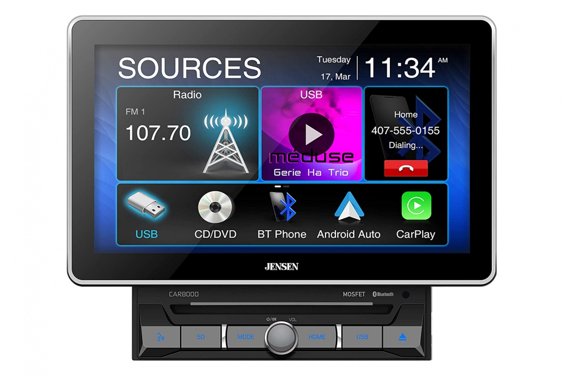 Jensen CAR8000 10.1” Multimedia Receiver with CarPlay and Android Auto