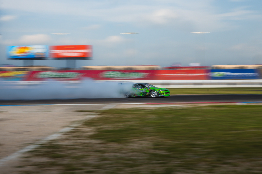 Modified show cars displayed during FuelFest Dallas-Fort Worth at Texas Motor Speedway.
