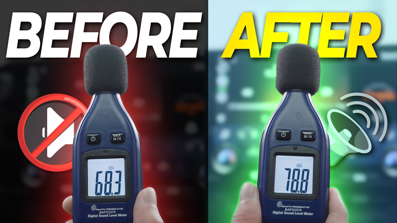 YouTube thumbnail for the Beat-Sonic Encore Sigma Lexus NX installation and sound comparison video showing before-and-after sound level readings.
