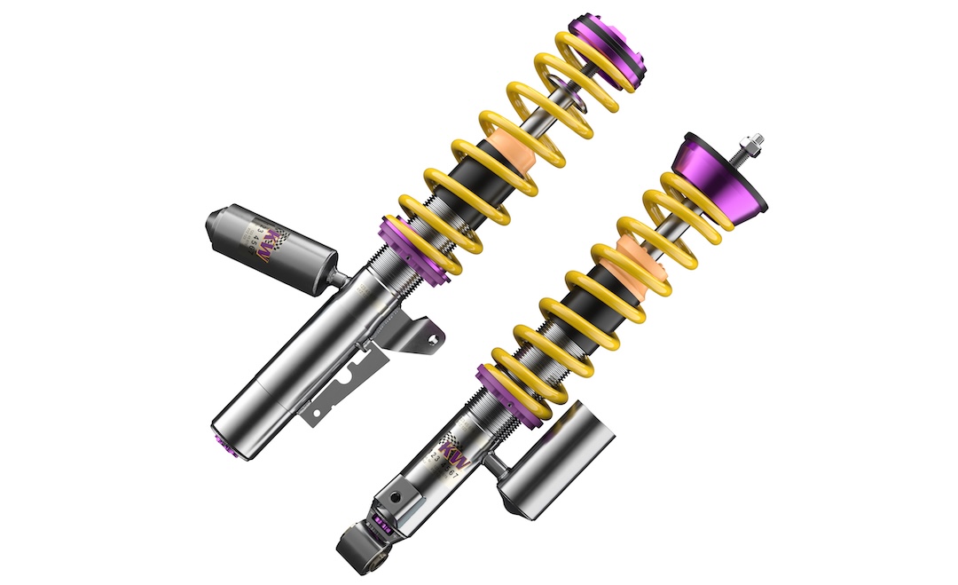 KW V3 Safari Style coilover suspension for the 996-generation Porsche 911 Carrera 4 and Carrera 4S.