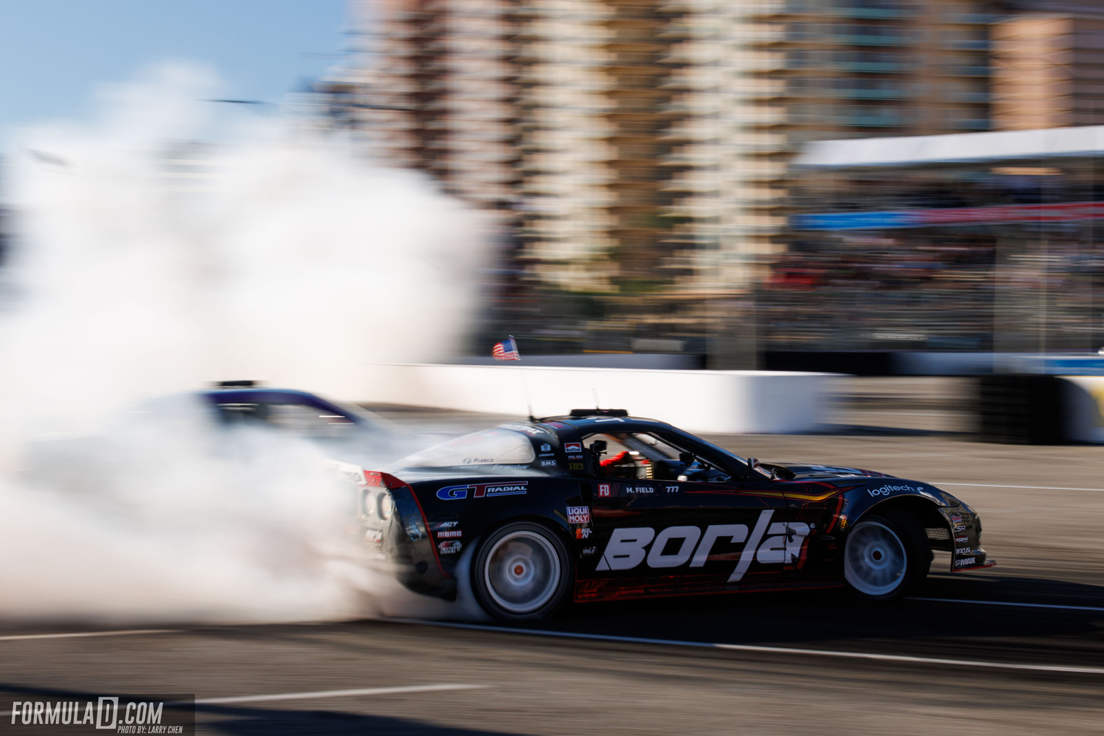 Formula Drift PRO Round 8 action at the 2026 Shoreline Showdown in Long Beach, California.
