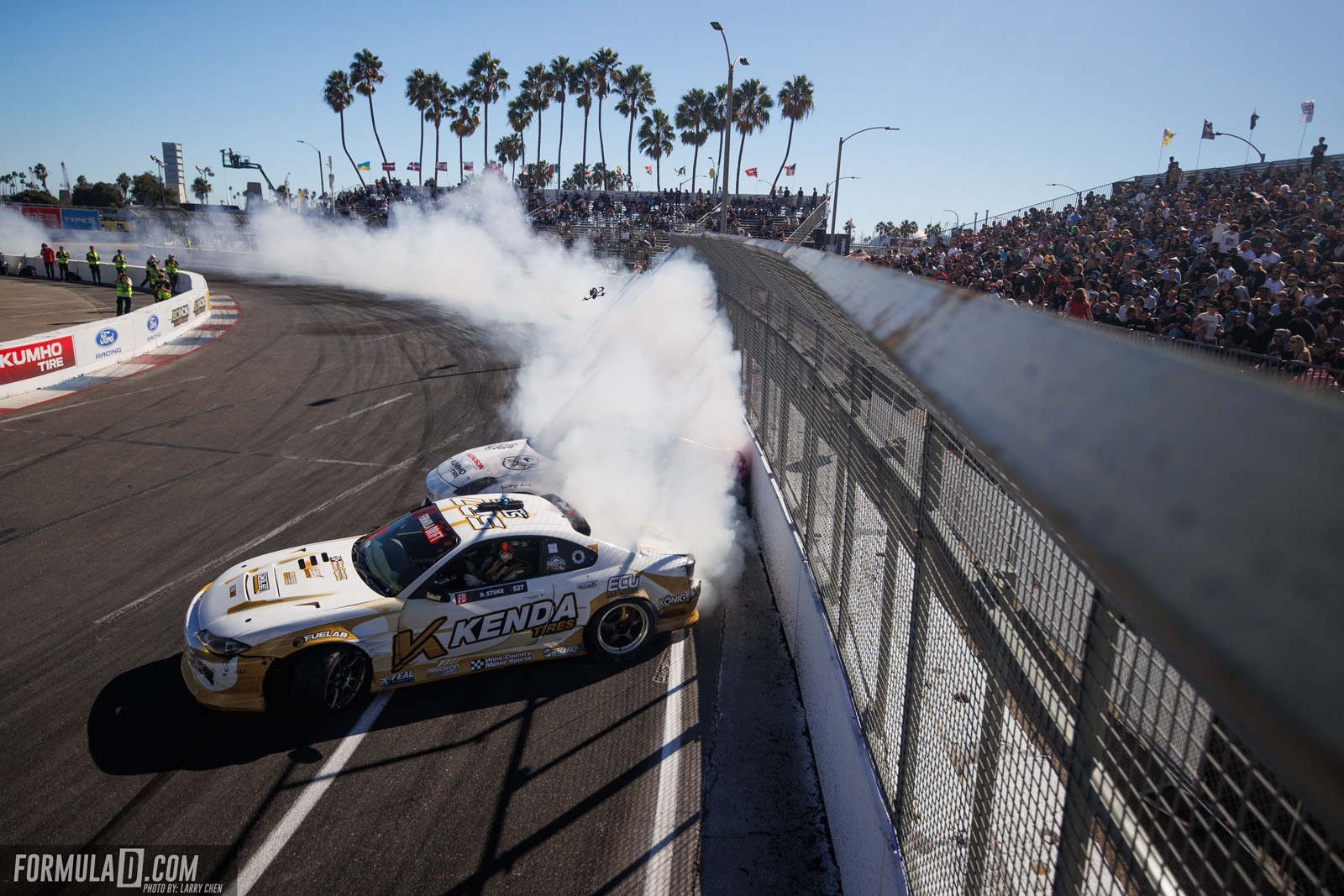 Formula Drift PRO Round 8 action at the 2026 Shoreline Showdown in Long Beach, California.