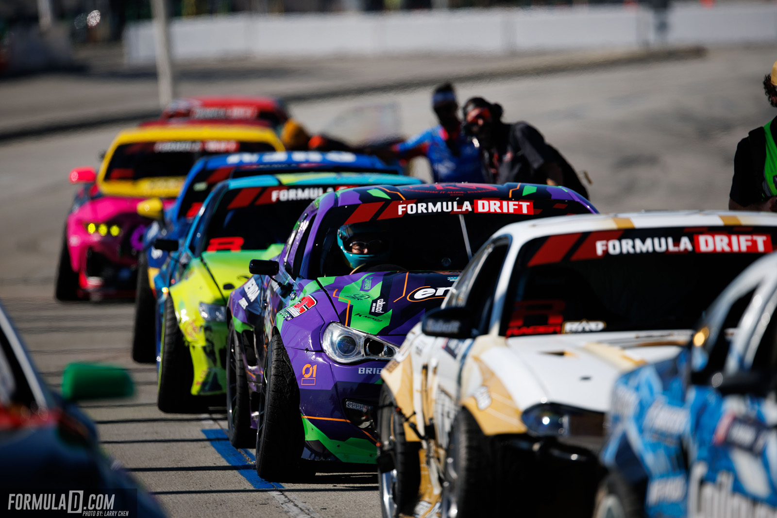 Formula Drift PRO Round 8 action at the 2026 Shoreline Showdown in Long Beach, California.