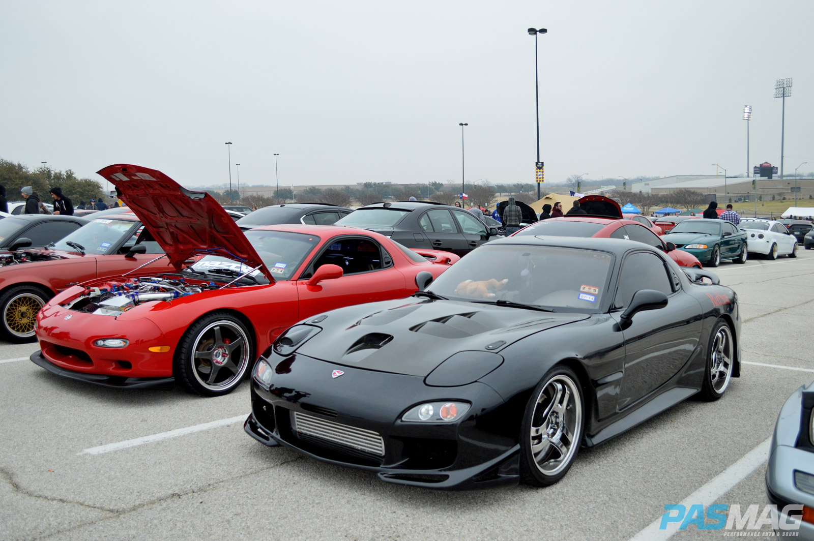 PASMAG Cupcake Meet 19 2014 Grand Prairie Texas Anthony Guerra Mazda RX7 Front
