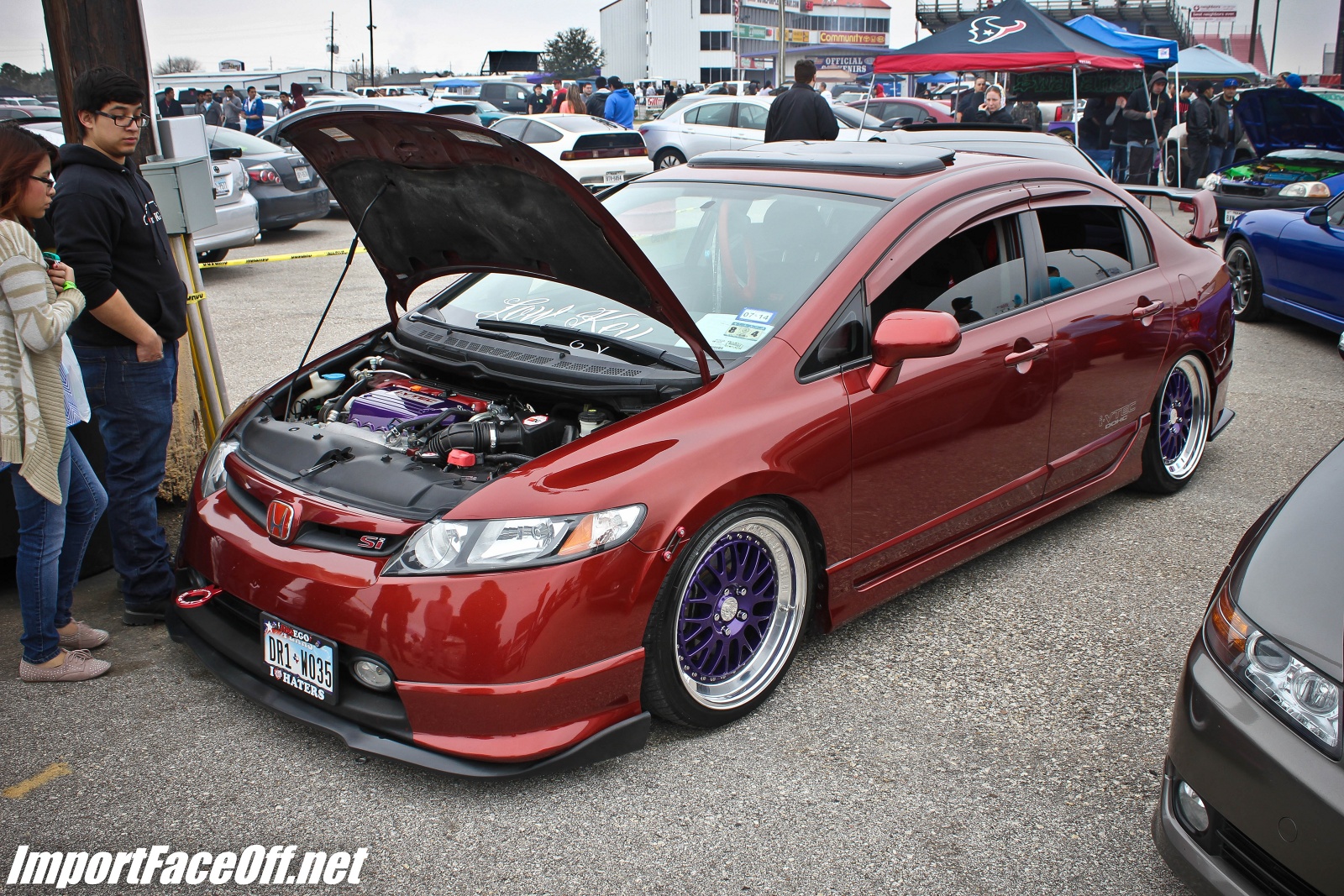 PASMAG - Import Face-Off In Baytown TX On Feb 9 2014 - Honda Civic With Purple Wheels