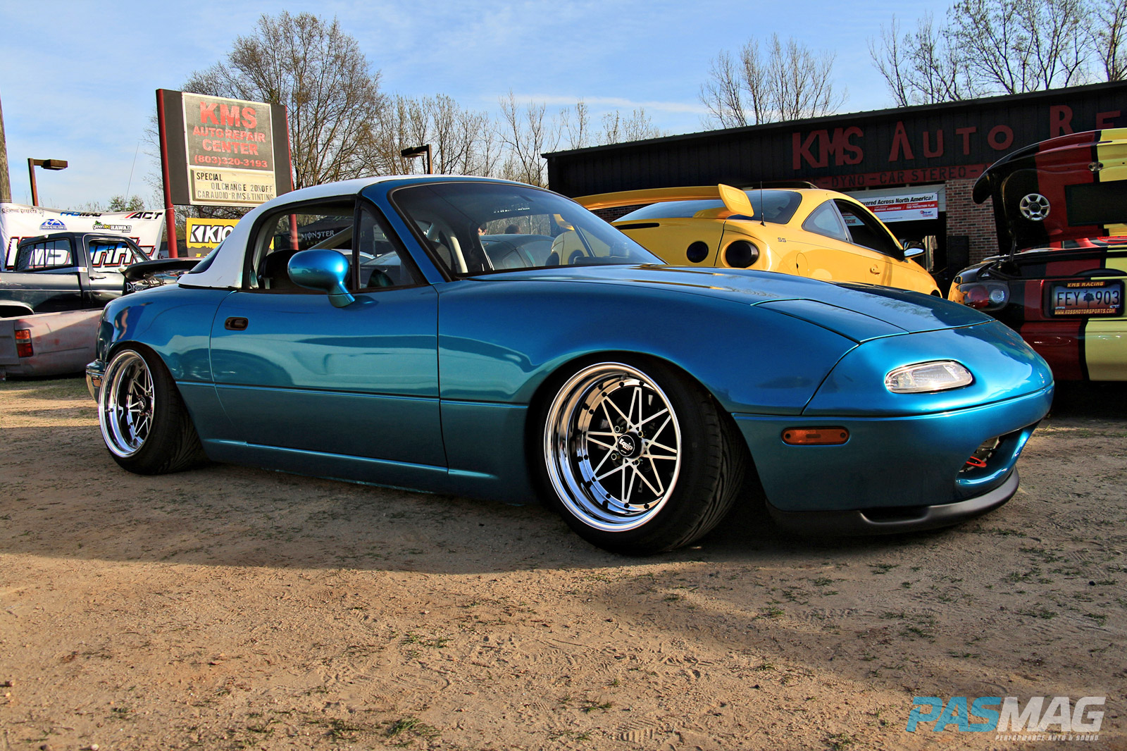 PASMAG KMS Lancaster South Carolina April 5 2014 Mazda Miata Work Equip Wheels Side
