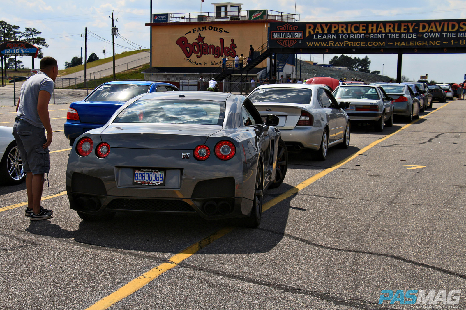 PASMAG-KMS-Drift-Rockingham-North-Carolina-Apr-13-2014-Denton-Byrd-GTR-Staging-Nissan-Rolling