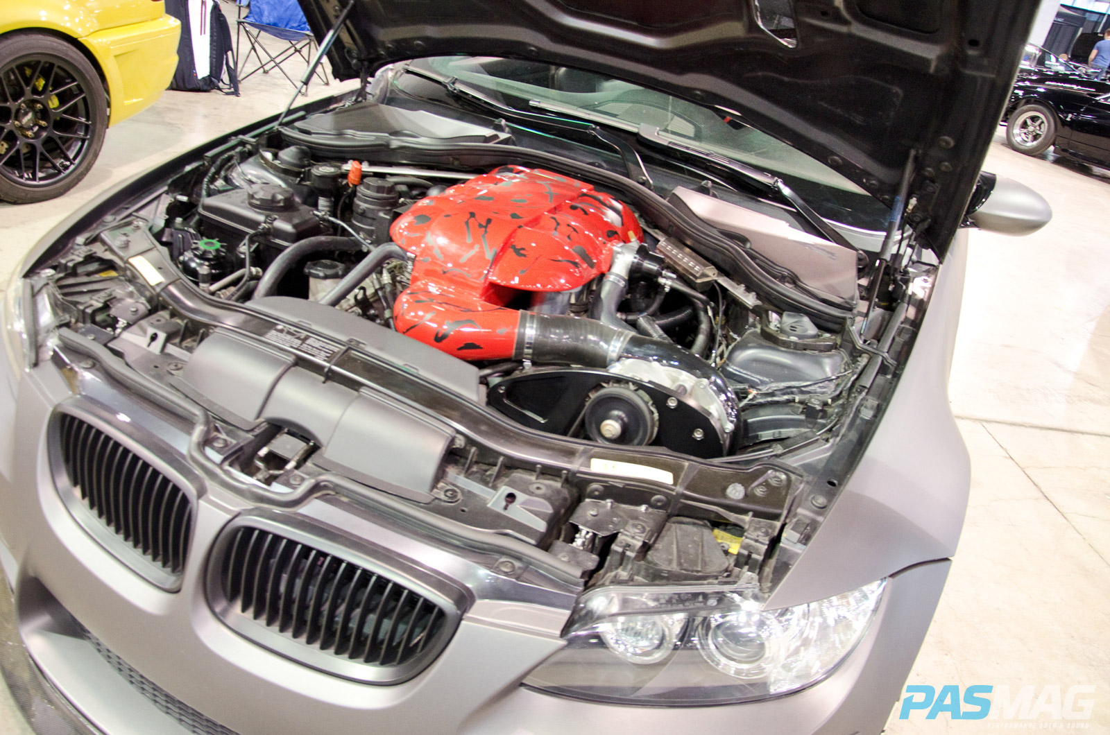 PASMAG Tuner Galleria Chicago Illinois 2014 Ray Flores Red Valve Cover BMW Engine