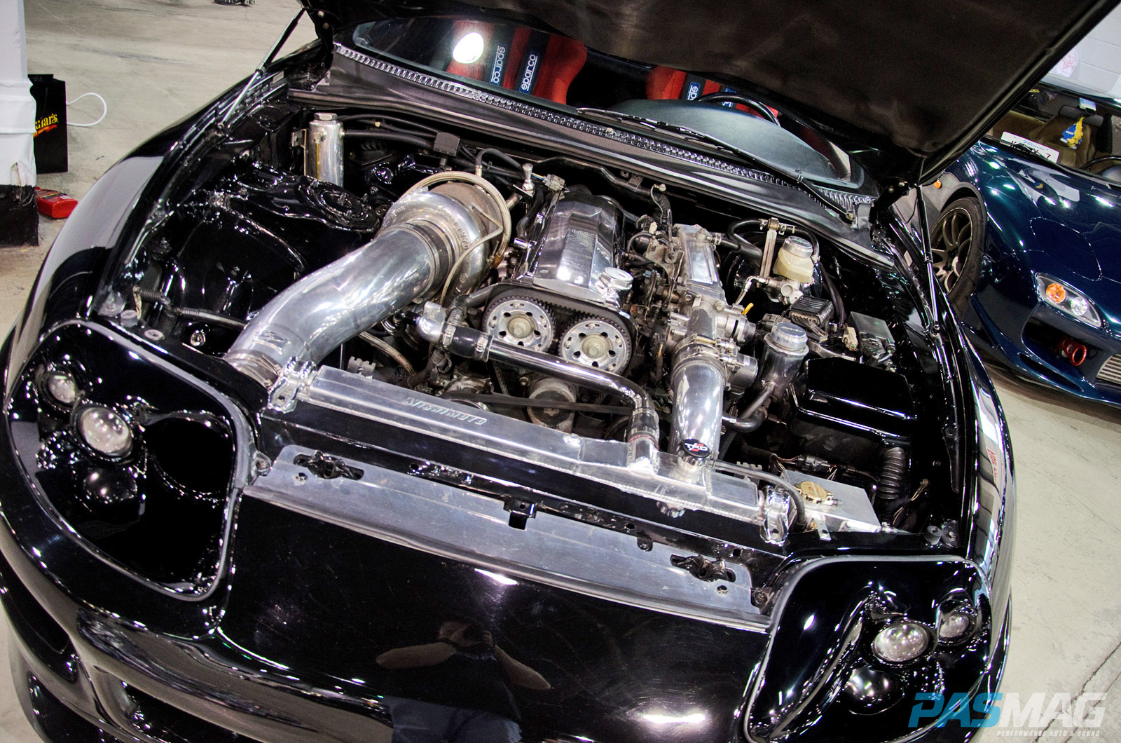 PASMAG Tuner Galleria Chicago Illinois 2014 Ray Flores Toyota Supra Black Engine
