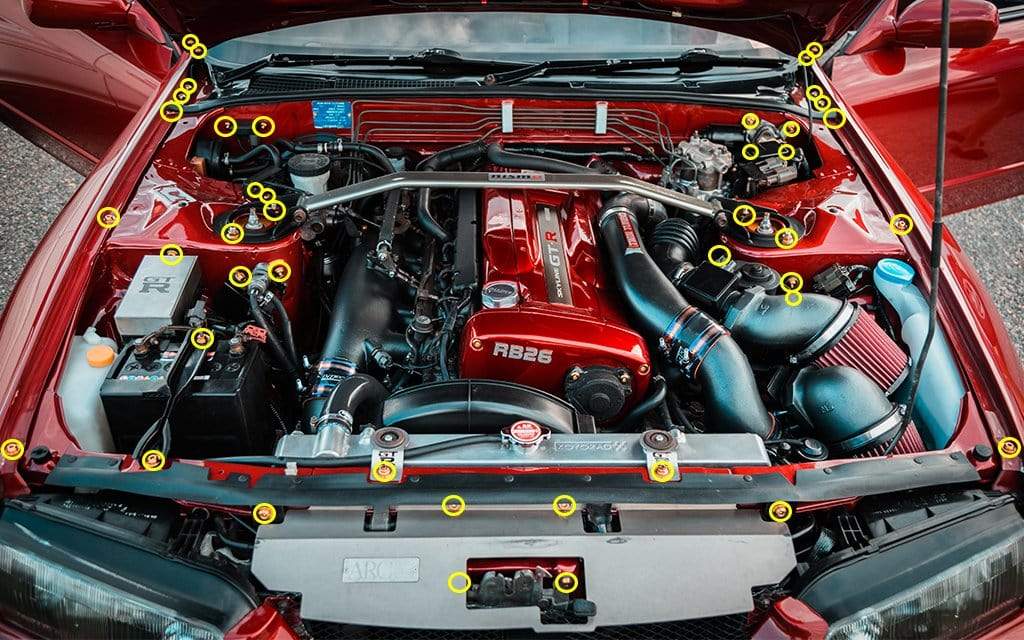 Dress Up Bolts Titanium Hardware Engine Bay Kit for Nissan Skyline GTR