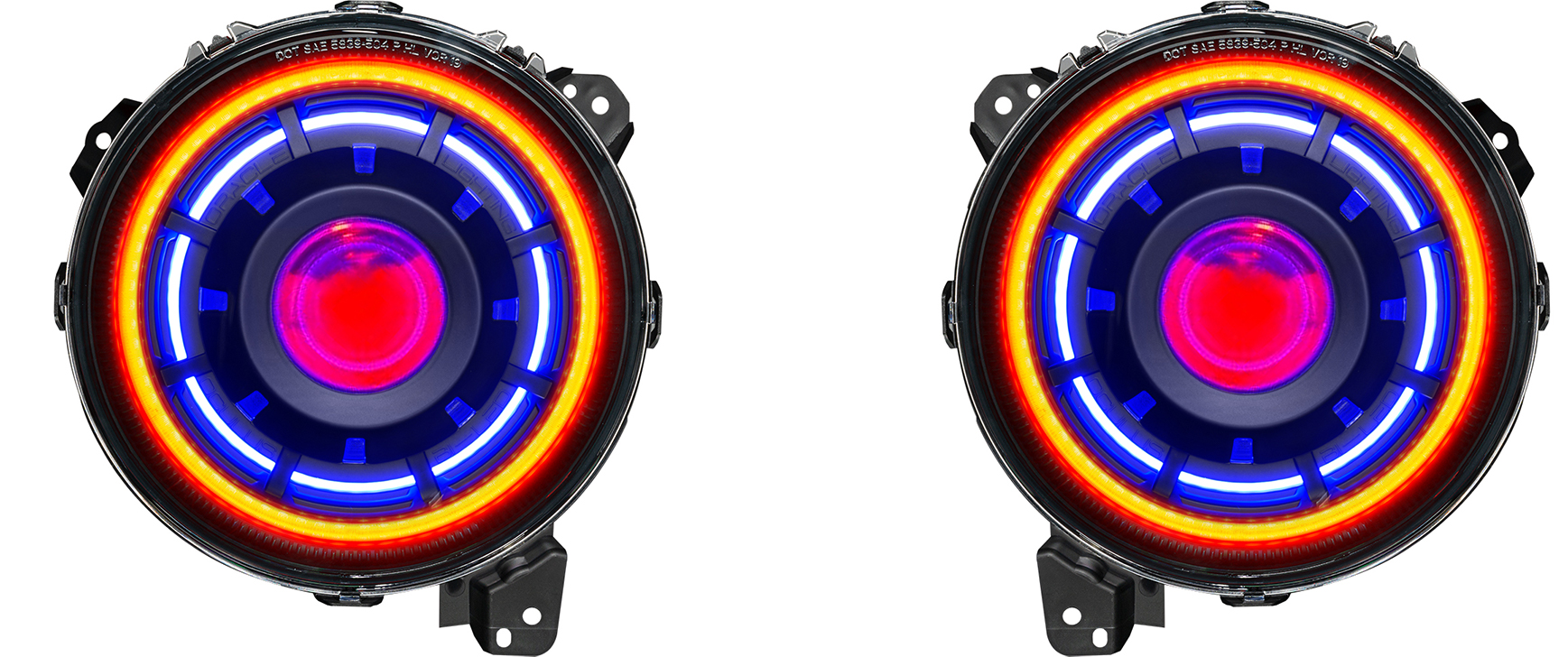 Oracle Lighting Oculus RGB W 3 headlights dual 2020 jeep wrangler gladiator pasmag