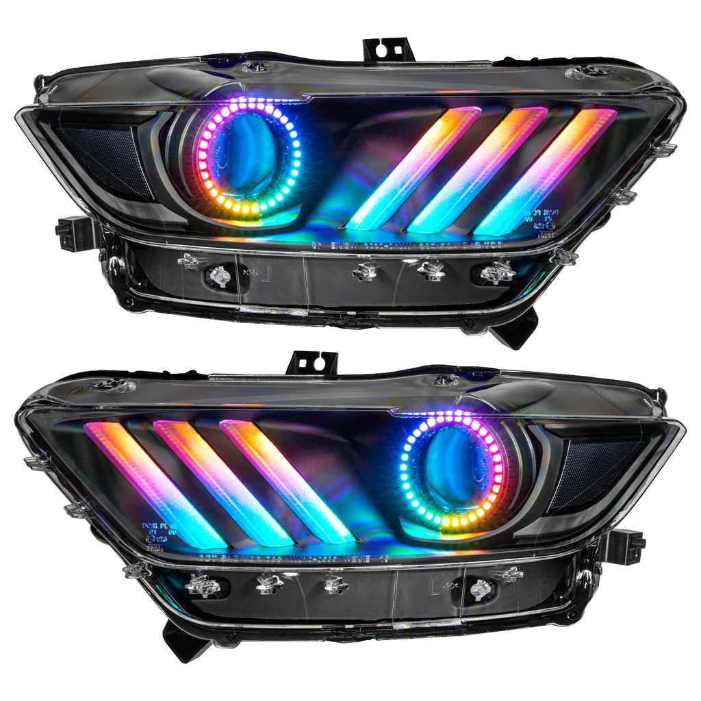Oracle Lighting Ford Mustang pre assembled Dynamic ColorSHIFT Black Series headlights pasmag