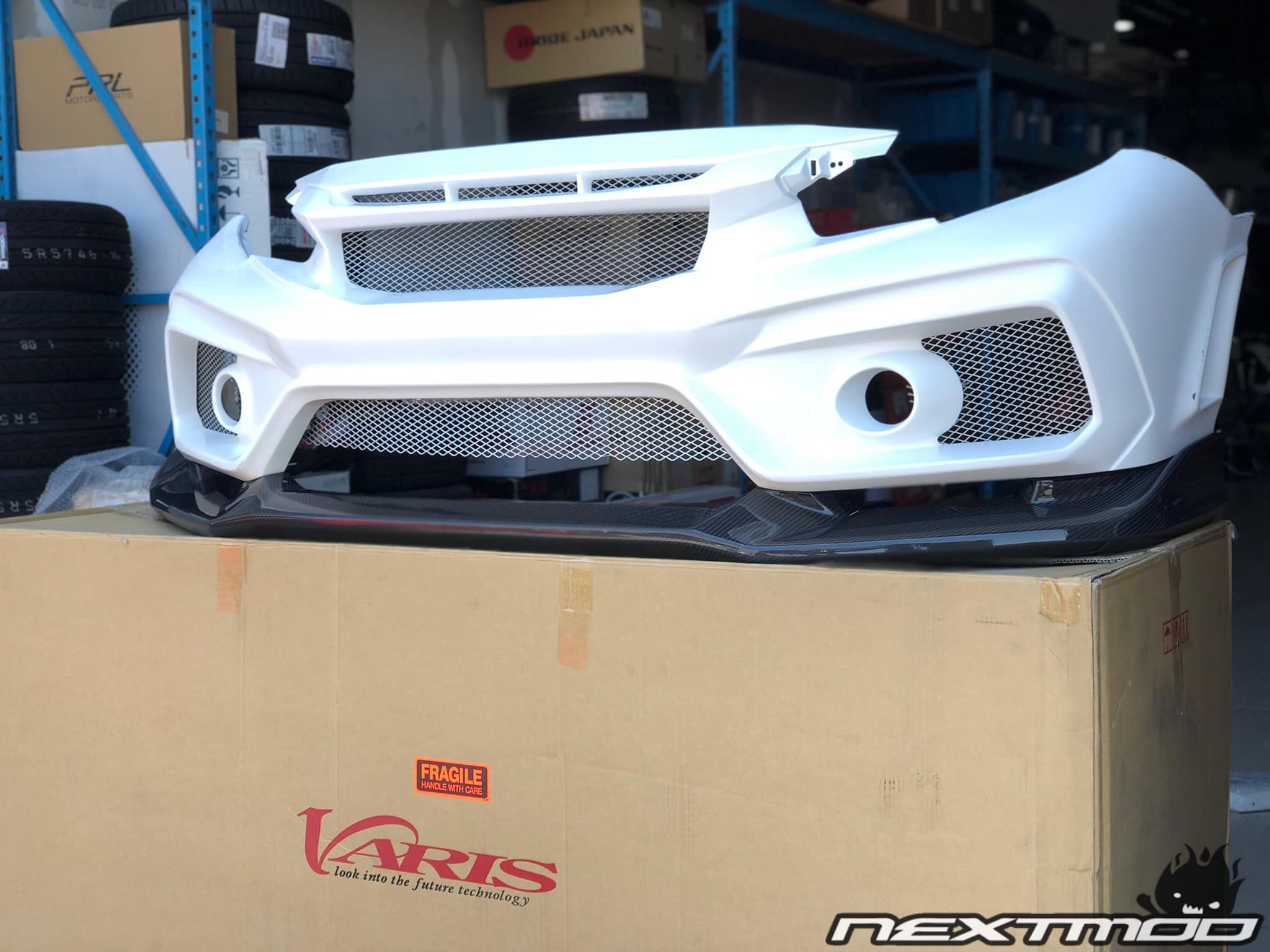 Varis Arising ii front bumper set 2017 2019 honda civic type r fk8 nextmod pasmag