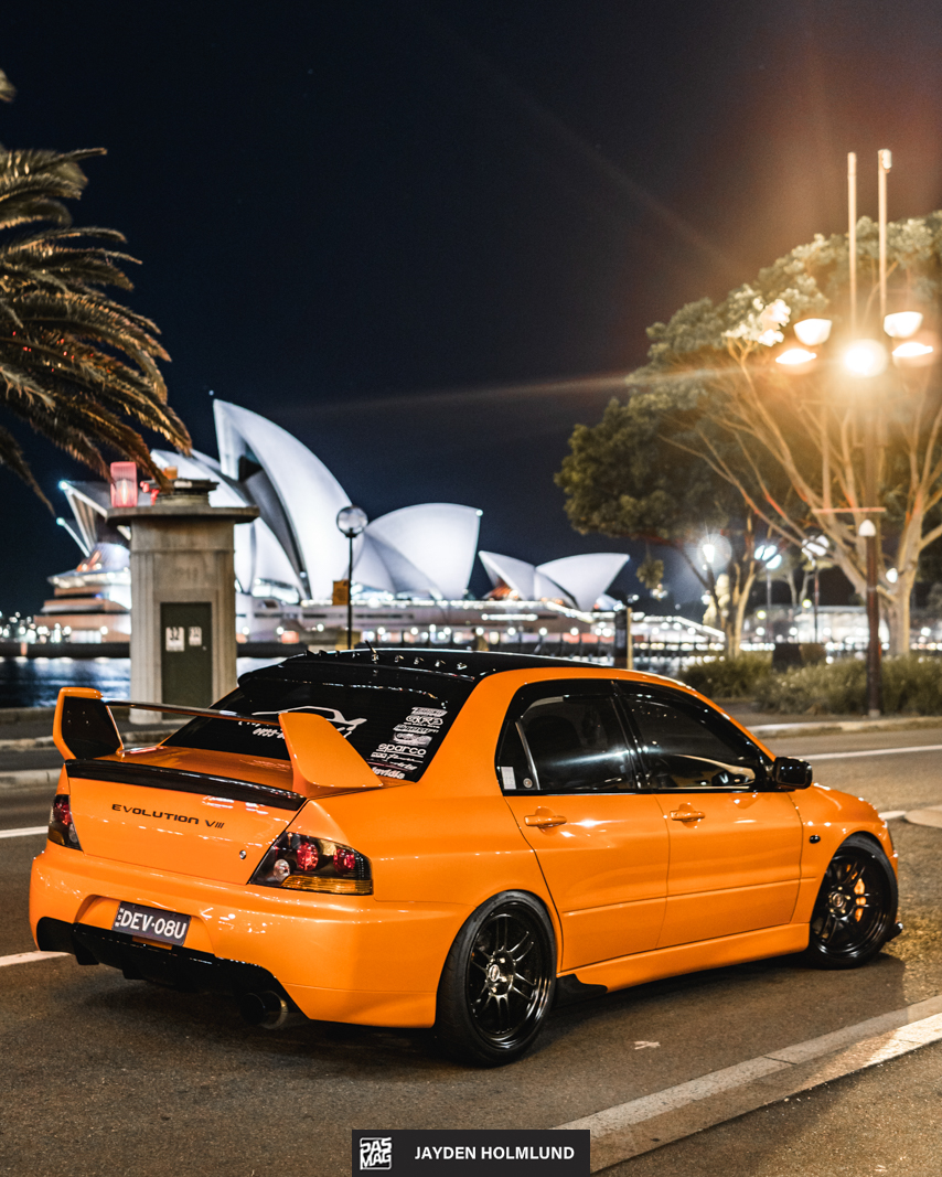 20 Luke Mesiti 2003 Mitsubishi Lancer Evolution pasmag tuner battlegrounds hot import nights australia Jayden Holmlund