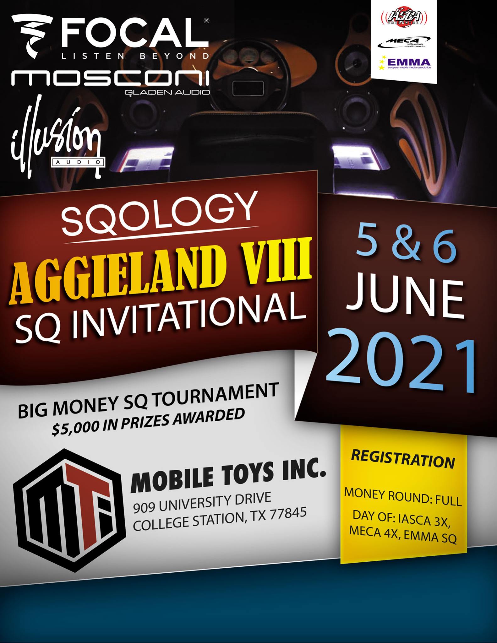 aggieland college station texas 2021 mobile toys inc sqology iasca meca emma car audio flyer