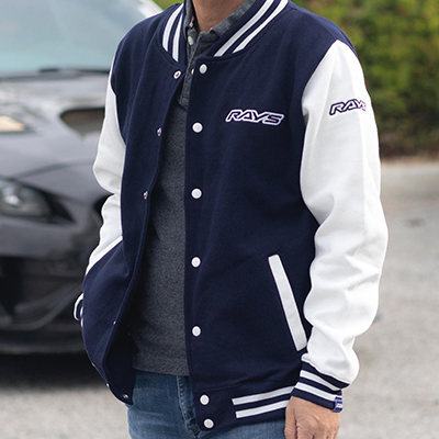 RAYS Navy White Varsity Jacket